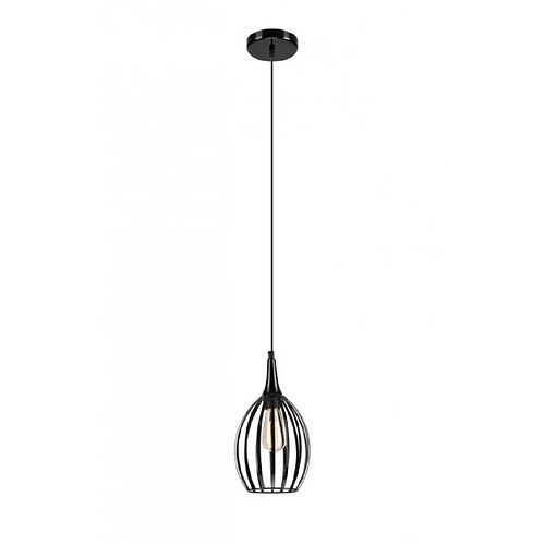 Lumière Suspension Vincent Acier Noir 1 ampoule 120cm