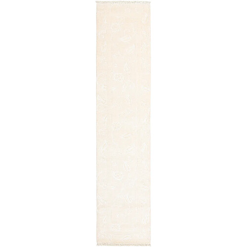 Vidal Tapis de couloir en laine 394x89 beige Darya