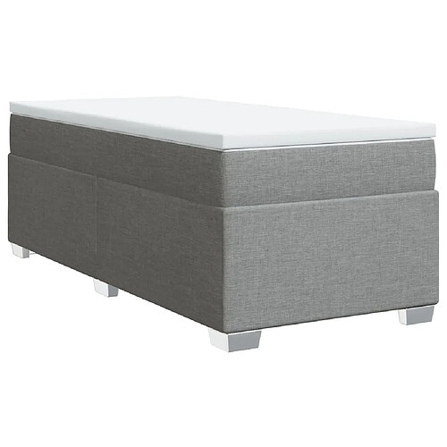 Vidaxl Sommier à lattes de lit avec matelas Gris clair 100x200cm Tissu