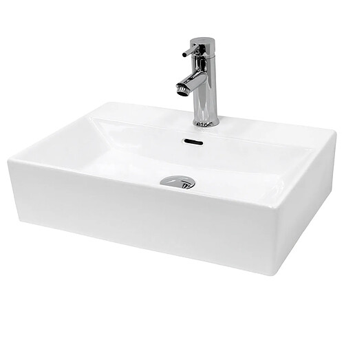 Ecd Germany Lavabo 415 x 360 x 130 mm en céramique blanche