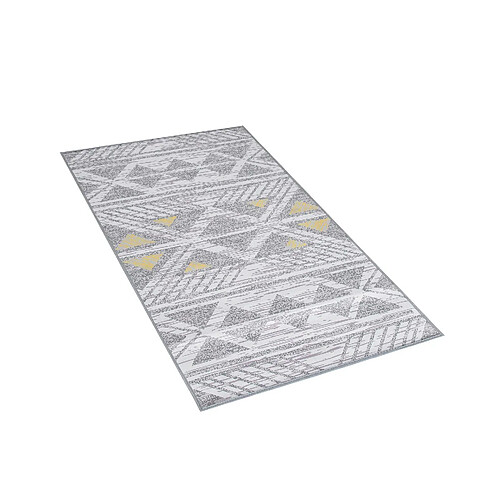 Beliani Tapis 150 x 80 cm gris et jaune KARGI