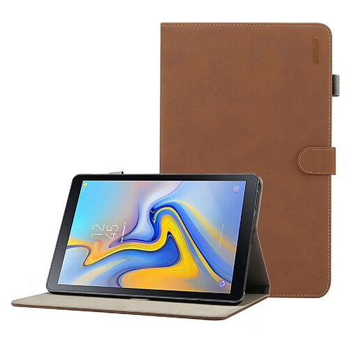 Wewoo Housse en cuir à rabat horizontal Retro Texture givrée pour Galaxy Tab A 10.5 T590 / T595, avec support et fonction sommeil / réveil (Marron)