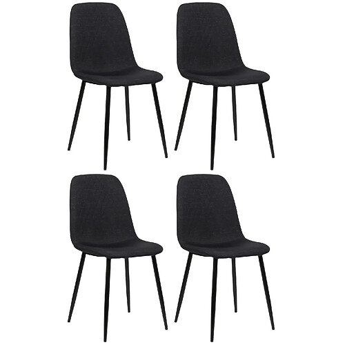 Non Lot de 4 chaises Giverny tissu