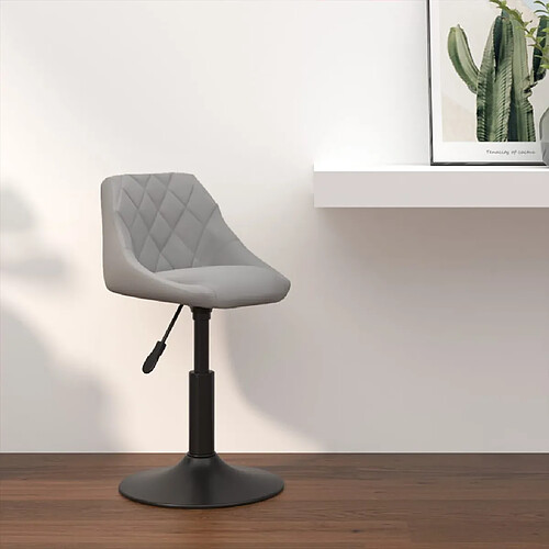 vidaXL Tabouret de bar Gris clair Velours