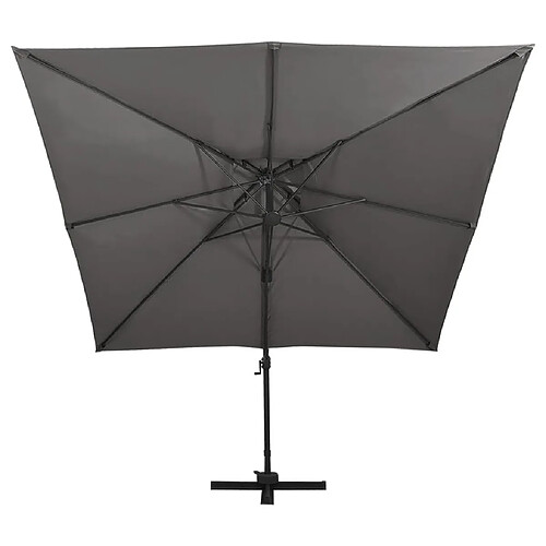 Maison Chic Parasol Jardin | Parasol déporté avec double toit 300x300 cm anthracite - GKD69444