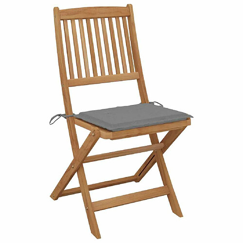 Maison Chic Lot de 2 Chaises pliables de jardin avec coussins - Fauteuil d'extérieur Bois d'acacia -MN13045