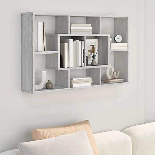 vidaXL Étagère murale Sonoma gris 85x16x52,5 cm Bois d'ingénierie