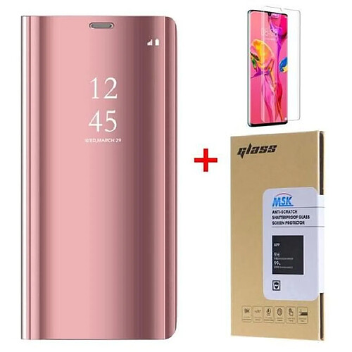 Coque Etui Rabat Miroir Rose pour Samsung S20 Plus + Verre Trempe Little Boutik®