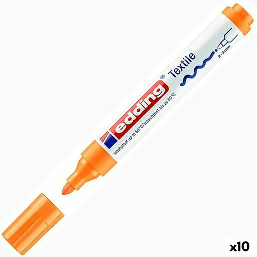 Edding Marqueur Textile 4500 - Orange Fluo (10 unités)