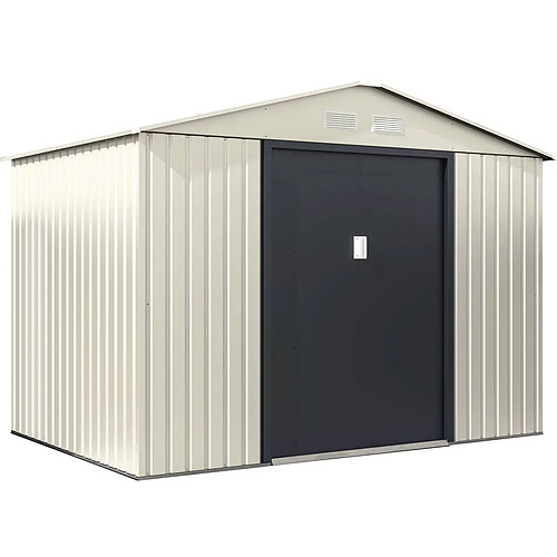 Habitat Et Jardin Abri de jardin métal Nebraska - 5,29 m2 (4,83 m2 au sol) - Beige