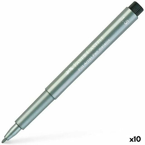 Faber-Castell Pitt Artist Feutres Argenté - 10 unités
