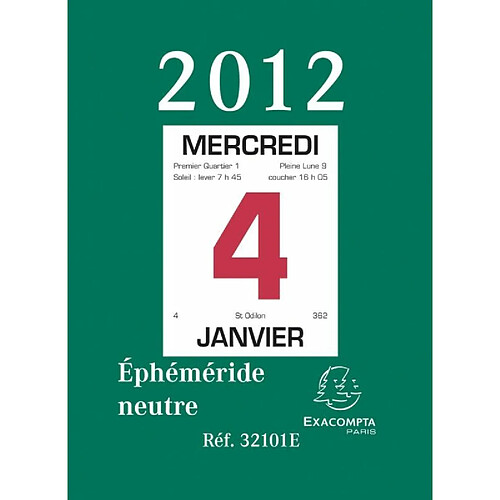 Exacompta Bloc neutre pour éphéméride