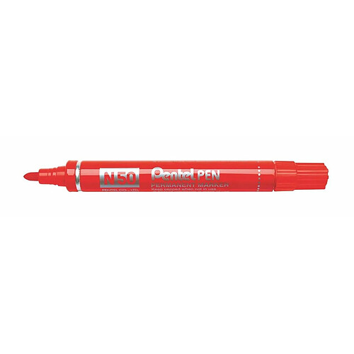 Marqueur Permanent Pentel N50-BE - Rouge (12 pcs)