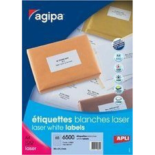 Agipa Étiquettes adresse - Lot de 2100