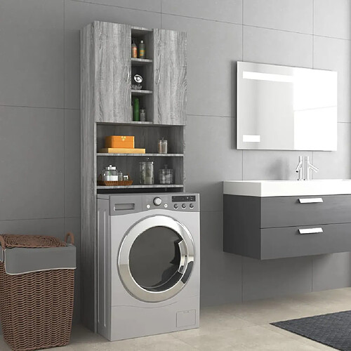 VidaXL Meuble machine à laver - Sonoma gris