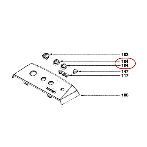 Vedette bouton de commande lave-linge
