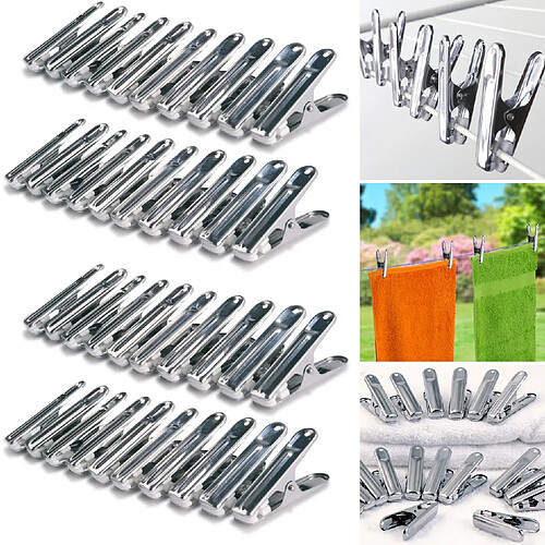 Idmarket Pinces à linge inox