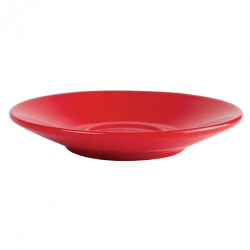 Olympia soucoupes espresso en grès - Rouge, lot de 12