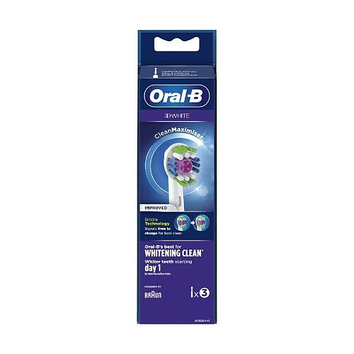 Braun Brossettes 3D White pour brosse à dents électrique - Lot de 3