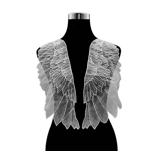 Wewoo Broderie organza ailes pour vêtements - Blanc