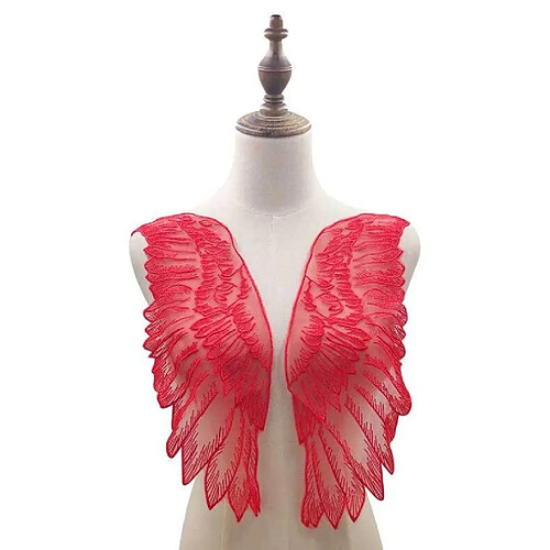 Wewoo Ailes brodées en organza pour vêtements - Rouge