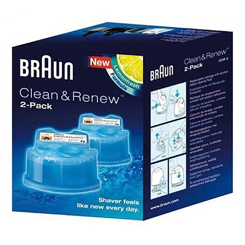 Braun Recharge de nettoyage rasoir CCR2 - Lot de 2