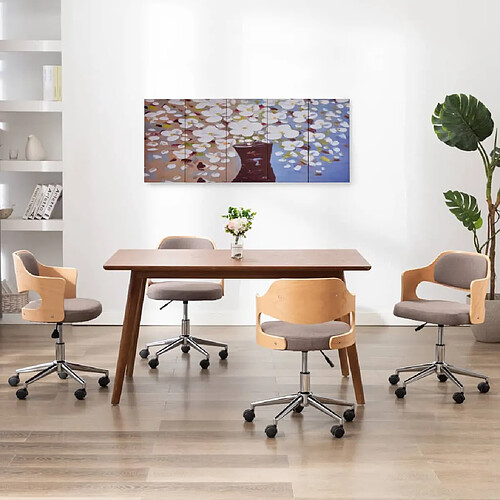 Vidaxl Jeu de Tableau sur Toile Fleurs en Vase - Multicolore