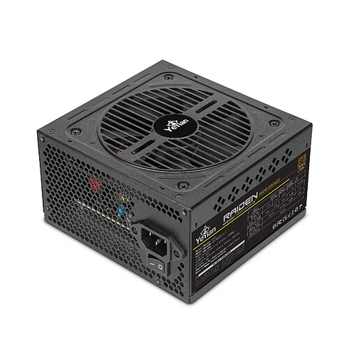 Alimentation PC non modulaire YEYIAN Raiden 650 W, 80+ Bronze | PCIE 6+2 | ATX 12 V version 2.0 | 80 Plus Bronze | Câbles plats | Ventilateur 120 mm | PC gaming compatible Intel, Nvidia et AMD (noir)