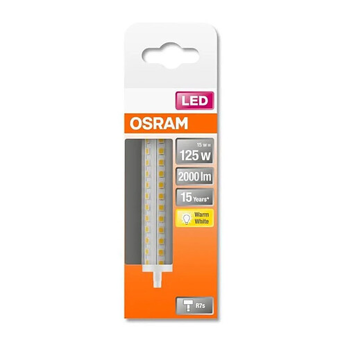 Osram Ampoule LED R7s crayon 118 mm - Blanc chaud