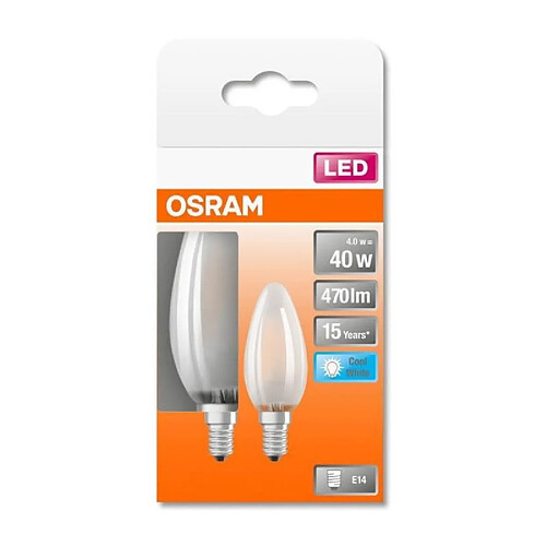 Osram ampoule LED flamme E14 verre dépoli