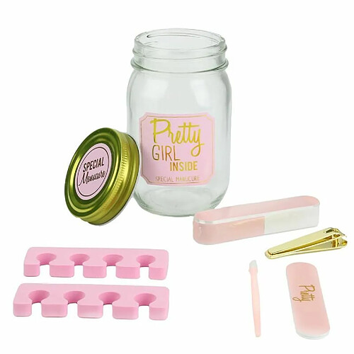 Paris prix kit manucure en mason jar - Rose