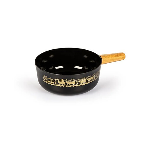Stockli Caquelon pour fondue en fonte émaillée - Noir
