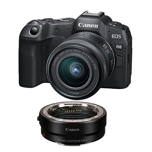 Canon EOS R8 + RF 24-50 mm + EF-EOS R