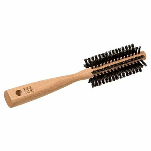 Brosse à cheveux ronde en bois, poils de sanglier