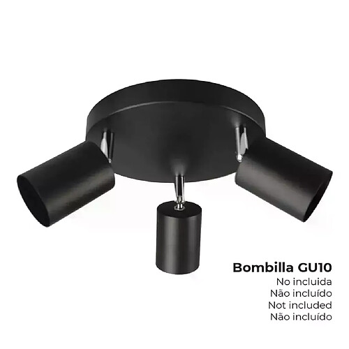 EDM Plafonnier orientable 3 spots - Noir