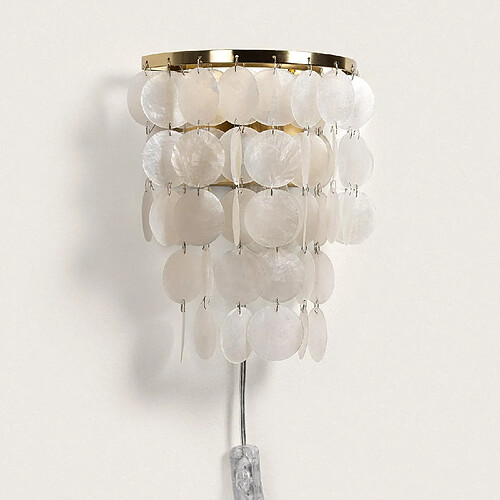 Ledkia Lampe Reef - Métal et Coquillages - Doré
