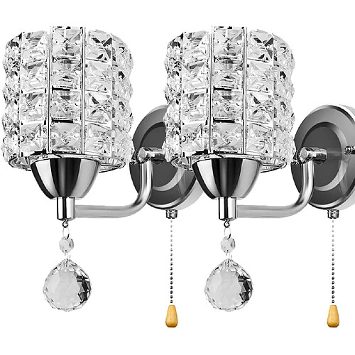 Stoex Applique murale cristal LED - Argent