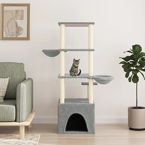 vidaXL Arbre à chat 147 cm Gris clair