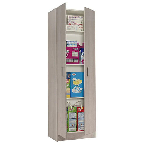 Pegane Armoire colonne de rangement - Chêne