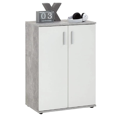 FMD Armoire Blanc et Gris
