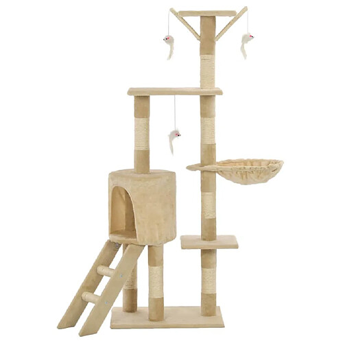 Helloshop26 Arbre à chat 138 cm - Beige