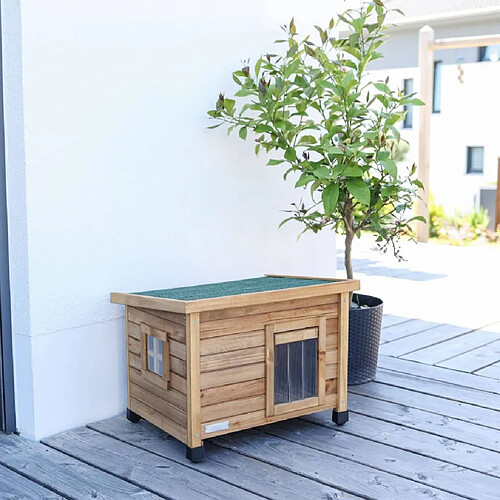 Kerbl Maison pour chat Rustica Marron et Vert