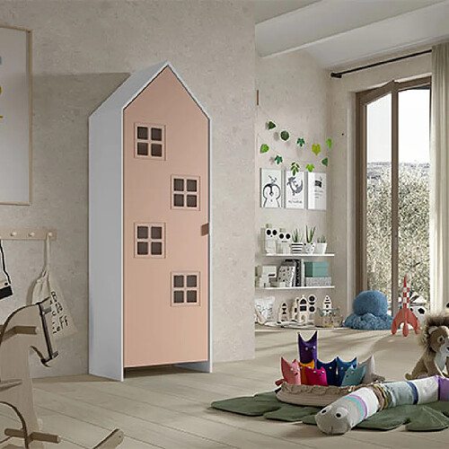 Mes Armoire 1 porte enfant - Rose