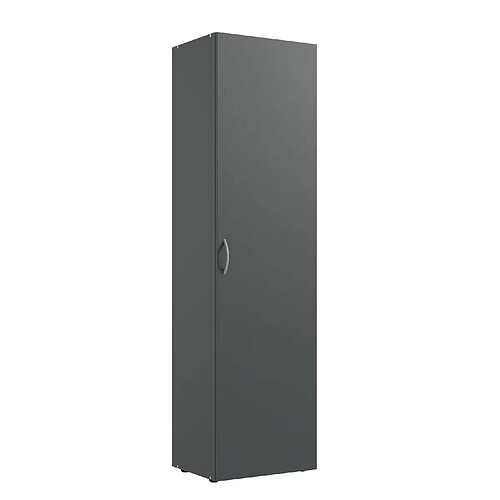 Pegane Armoire de Rangement 1 Porte - Graphite