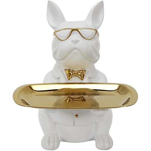 The home deco factory Vide-poche bouledogue - Blanc