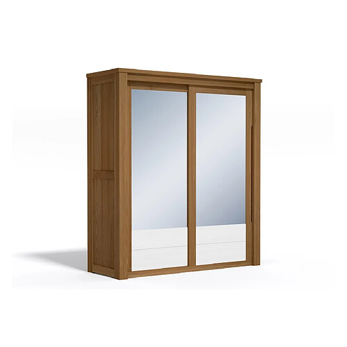 Decopin armoire miroir 2 portes coulissantes - Blanc
