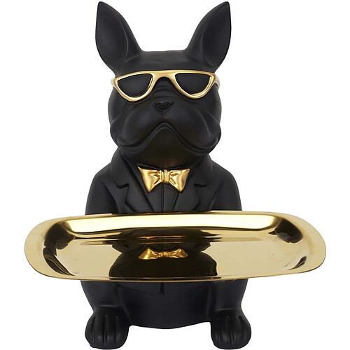 The home deco factory Vide-poche bouledogue - Noir