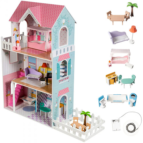 Mamabrum Grande Maison de Poupées Bois - LED