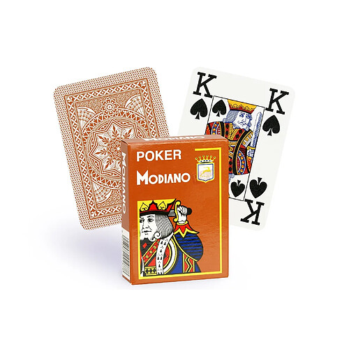Modiano Cartes de poker 4 index - Marron