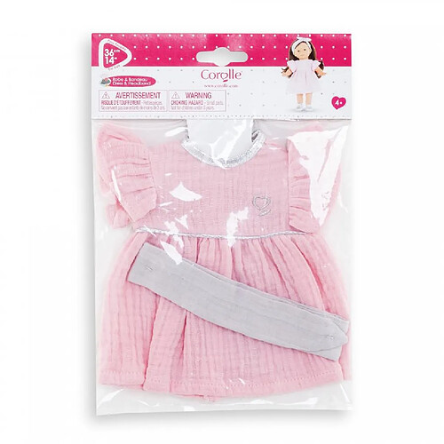 Corolle Robe et bandeau pour poupée - Rose